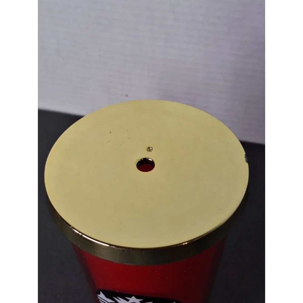 Starbucks Red Plastic Travel Tumbler Mug Gold Screw On Cover 16 oz - Picture 2 of 6